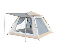 Tente de camping pour 4 à 6 personnes Tente pop-up instantanée Grandes tentes familiales imperméables et coupe-vent avec porche pare-soleil Tente extérieure facile à installer pour le camping, la randonnée, l'alpinisme (Beige C)