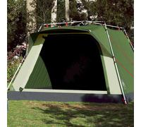 Tente de camping pour 4 personnes, verte, à démontage rapide, équipement de camping portable pliable pour la famille, auvent anti-UV GRIS