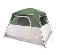 Tente de camping pour 4 personnes, verte, imperméable, en polyester 185T avec revêtement PU, idéale pour le camping en famille et les aventures en plein air