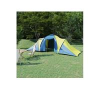 Tente de camping pour 6 personnes bleu et jaune