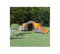 Tente de camping - vidaXL - 6 personnes - Gris et orange - 100% imperméable - Montage manuel