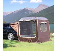 Tente de camping pour voiture, caravane, camping-car, van, voiture, camping, SUV, tente de camping pour coffre, 3-4 personnes, universel, imperméable (C (marron)