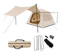 Relaxdays Tente familiale 3-4 pers. avec auvent