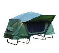 Tente de camping surélevée pliable avec double couche imperméable, fenêtre et sac de rangement pour randonnée en plein air et pique-nique confort