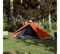 Tente de Camping Suspendue Tipi 1 Personne, Imperméable et Respirante, Double Toit Amovible, Tente Trek Légère, Connecteur Électrique, Orange, Dimensions 235 x 96 x 119 cm