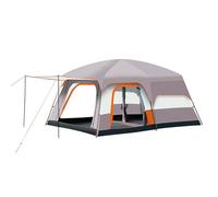 Tente De Camping, Tente Gonflable, Tente 2 Chambres, Tente 4 Personnes Ou Plus, Imperméable, Protection Solaire Et Anti-moustiques(Green,Large)
