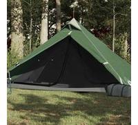 Tente de camping tipi 1 personne vert imperméable Noir G
