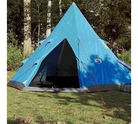 Tente de Camping 4 Personnes Auvent Abri Randonnée Bleu Imperméable vidaXL