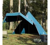 Tente de camping tipi 5 personnes bleu imperméable Noir G