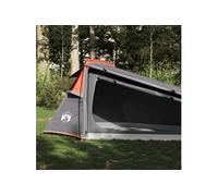 vidaXL Tente de Camping Tunnel 2 Personnes Gris et Orange imperméable, Tente, abri de Camping, abri de Jardin, Tente de Jardin, abri extérieur