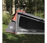 vidaXL Tente de Camping Tunnel 2 Personnes Gris et Orange imperméable, Tente, abri de Camping, abri de Jardin, Tente de Jardin, abri extérieur