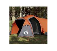 Tente de Camping Tunnel 2 Personnes Auvent Abri Jardin Orange Imperméable vidaXL