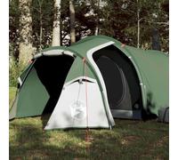 Tente de Camping Tunnel 2 Personnes Vert imperméable Polyester 185T avec Double Toit Amovible et E-Port Ventilation optimale pour Aventures en Plein air