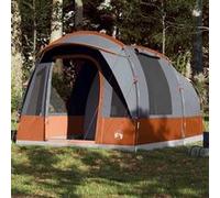 vidaXL Tente de camping tunnel 3 personnes gris et orange imperméable