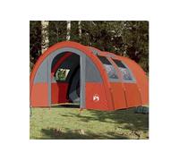 vidaXL Tente de Camping Tunnel 4 Personnes, Tente d'Ombrage avec Sac de Transport, Auvent de Camping, Abri de Jardin, Gris 94402