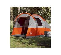 vidaXL - Tente de camping tunnel 4 personnes - Imperméable, randonnée extérieure - Gris/Orange