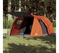 vidaXL Tente de Camping Tunnel 4 Personnes, Tente d'Ombrage avec Sac de Transport, Auvent de Camping, Abri de Jardin, Gris 94399