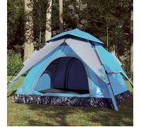 Tente de camping - vidaXL - 4 personnes - Imperméable - Système de dégagement rapide - Bleu