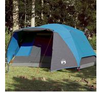 vidaXL Tente de camping 6 personnes imperméable bleu 412x370x190 cm