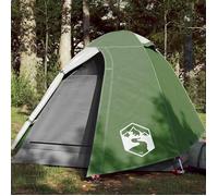 vidaXL Tente de Camping 2 Personnes, Tente d'Ombrage avec Sac de Transport, Auvent Portable avec Parois Latérales pour Randonnée, Vert Imperméable