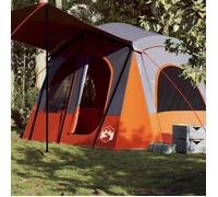 vidaXL Tente de camping Cabine 5 personnes Imperméable Gris et orange Facile à monter