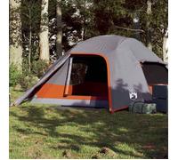 Vidaxl Tente De Camping À Dôme 4 Personnes Gris Et Orange Imperméable