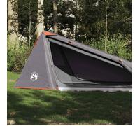 vidaXL Tente de camping Tunnel imperméable gris et orange 1 place
