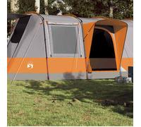 Tente de camping - vidaXL - Tunnel 4 personnes - Imperméable - Gris et orange - Facile à monter