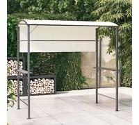 Tente de canopée pour patio extérieur, 220 x 110 x 200 cm, tissu polyester crème avec revêtement en PA, cadre en métal revêtu de poudre, abat-jour résistant aux UV pour jardin, plage, fêtes