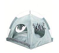 Tente de Chat Nid de Repos pour Chat avec Coussin Panier pour Chaton Pliable Nid pour Petit Chien Tente Semi-fermée pour Animaux de Domestique Tente Tipi pour Animaux de Compagnie Intérieur Extérieur