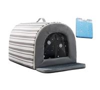 Tente de chat refroidissante - abri en plein air avec compartiment glace, lit isolé imperméable confortable, nuance portable pour les petits animaux | Protection des intempéries base non dérapée, mais