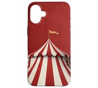 Tente de Cirque Rouge et Blanche avec auvent rayé Coque pour iPhone 16 Plus