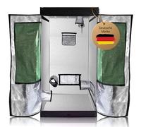 Tente de culture 80 x 80 x 160 cm Structure en acier stable Housse extérieure solide Avec fenêtre, sac à outils et bac de protection contre l'eau