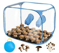 Tente de culture de champignons, portable et pliable avec deux ouvertures pour les bras, pour champignons comme Enoki, champignons médicinaux, champignons en général (bleu)