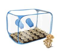 Tente de Culture de Champignons, Still Air Box Portable et Pliable | Kit Culture Champignons avec Deux Ouvertures pour Les Bras, PVC Matériau Sac de Culture pour Amateurs de Champignon (Bleu)
