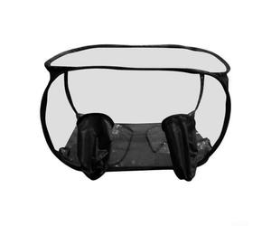 Tente de culture pliable en forme de champignon avec fermeture éclair pour intérieur 90 x 60 x 60 cm Boîte à air en plastique pour conditions environnementales constantes (Noir)