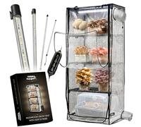 Tente de culture pour champignon avec lumière et minuterie, lampe de croissance à DEL 6500 K, aérations de 10,2 cm compatibles avec les accessoires, serre intérieure avec lampe de culture, tente