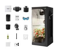 VEVOR Chambre de culture 80x80x180 cm – Kit complet LED spectre complet, ventilation, Mylar 600D