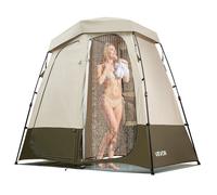 Tente de Douche de Camping 2 Compartiments en Tissu Oxford 150D Abri d'Intimité Extérieur Portable