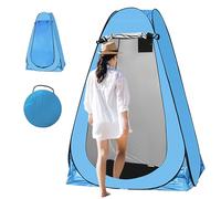 Tente de douche, toilettes, portable, 190 cm, avec protection UV, sac de transport, intimité, pour le camping, la plage et l'extérieur, bleu