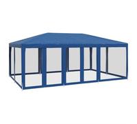Vidaxl Tente De Fête Avec 10 Parois Latérales En Maille Bleu 6x4m Pehd
