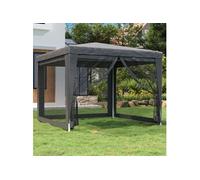 Tente de fête avec 4 parois latérales en maille Anthracite 3x3m