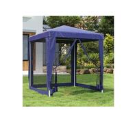 Tente de fête avec 4 parois latérales en maille Bleu 2x2 m PEHD