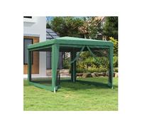 Tente de fête avec 4 parois latérales en maille Vert 3x4 m PEHD