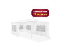 Pavillon de jardin Lifetime Garden - Belvédère de Jardin avec 6 Parois Latérales - avec Fenêtres - 3 x 6 mètres - Blanc