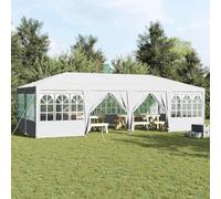 Tente de fête Blanche 800 x 400 x 266 cm en polyéthylène avec 8 Murs latéraux, abri Pliant résistant aux intempéries pour Jardin terrasse Balcon Camping extérieur