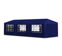 Tente De Fête Commerciale 3x9 M Avec Toit Pe Résistant Aux Uv & Structure En Acier Inoxydable Bleu