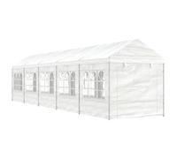 Tente de fête en polyéthylène blanc - 11,15 x 2,28 x 2,69 m - Gazebo d'extérieur avec 12 parois latérales - Canopy résistante aux UV pour événements de patio - Assemblage facile - Abat-jour