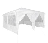 Vidaxl Tente De Fête Avec 8 Murs Latéraux Blanche 4x4 M Pe