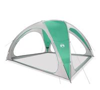 Tente de fête imperméable en polyester vert mer avec sac de transport | Pliable, léger, bâtons en fibre de verre, piquets, tendeurs, système à goupilles et anneaux, abri, jardin, espace extérieur